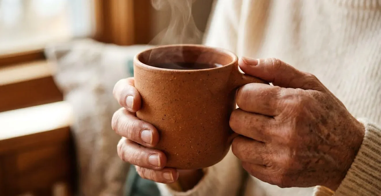 Mains tenant une tasse dans un moment de pleine conscience et détente