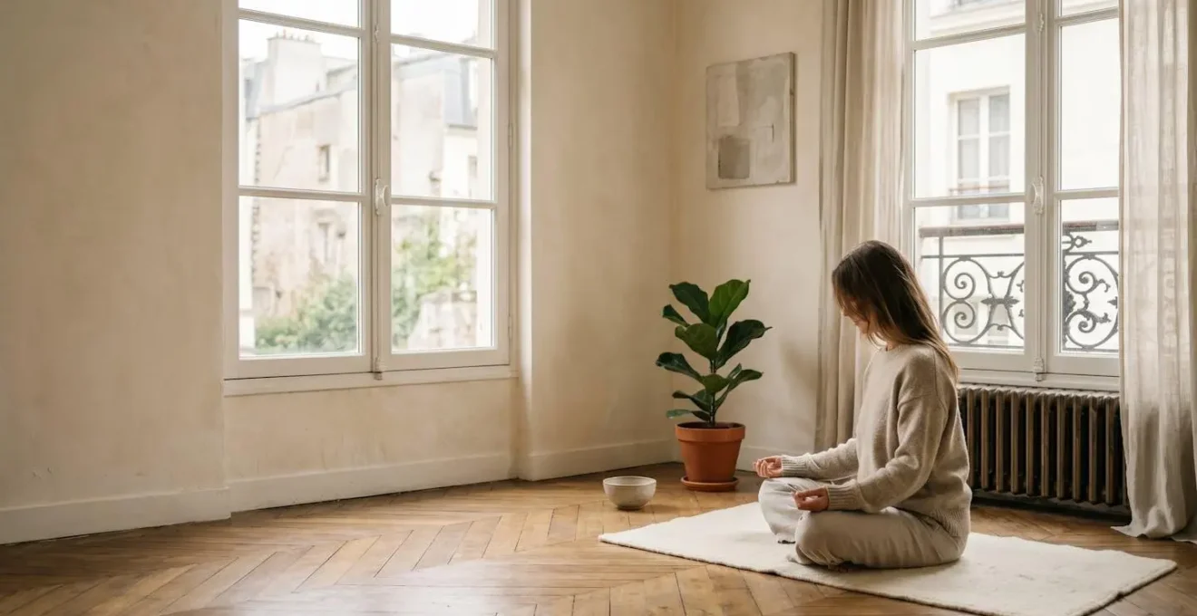 Moment de pratique d'auto-hypnose illustrant l'autonomie thérapeutique au quotidien