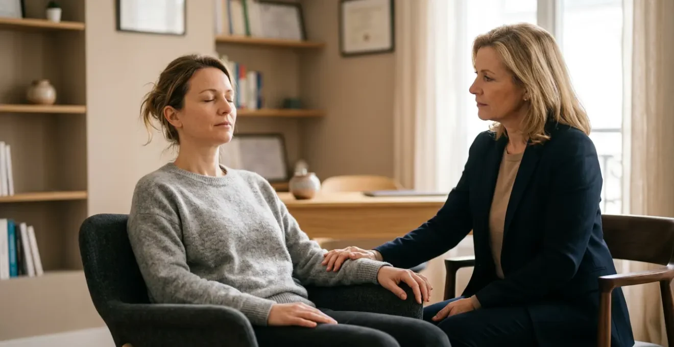 Séance d'hypnose thérapeutique accompagnée médicalement pour réduire les anxiolytiques