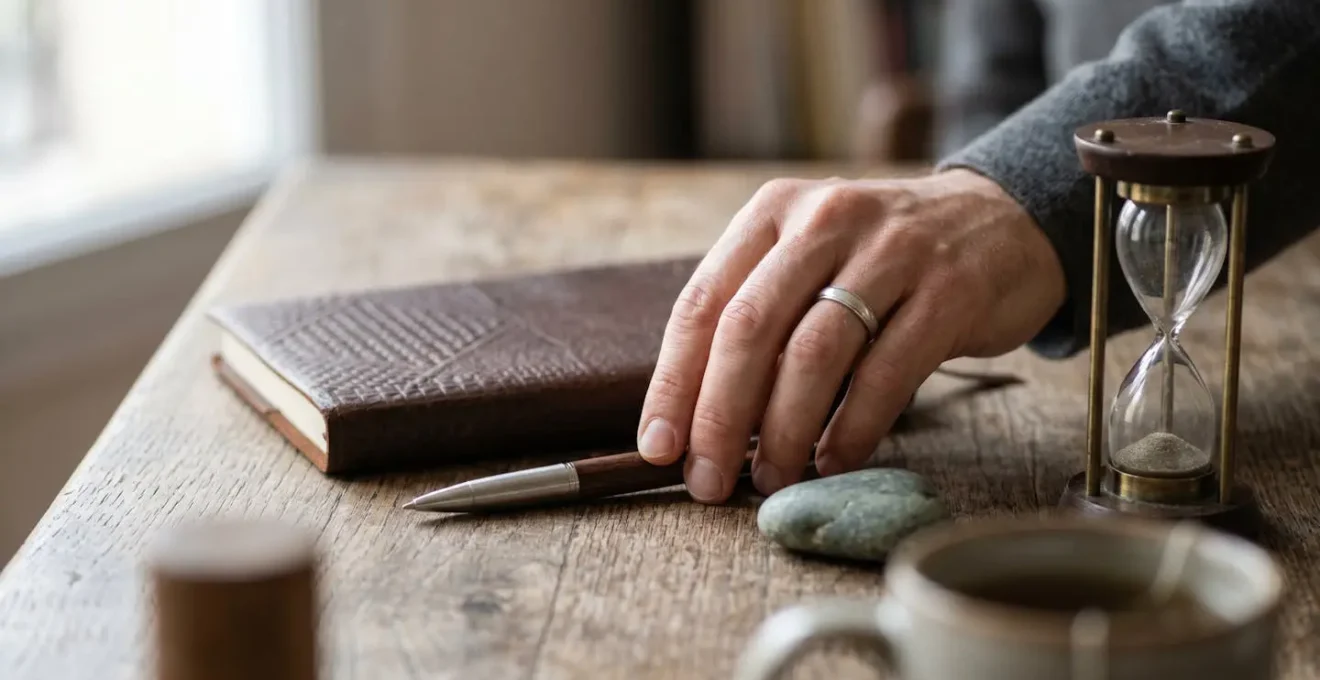 Détail de la préparation d'un thérapeute en hypnose avec focus sur les éléments professionnels