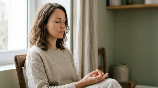 Personne en état de concentration profonde illustrant la transformation d'habitudes par l'hypnose